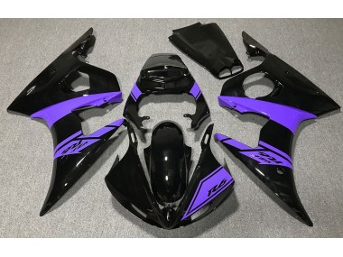 2003-2005 Gloss Black and Purple Yamaha R6 Fairings