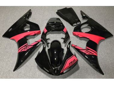 2003-2005 Gloss Black and Red Yamaha R6 Fairings