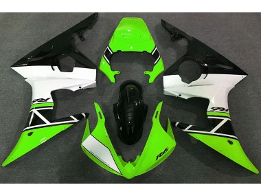2003-2005 Green White and Black Yamaha R6 Fairings