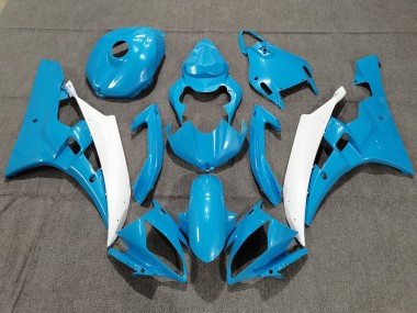 2006-2007 Blue and White with Pearl Yamaha R6 Fairings